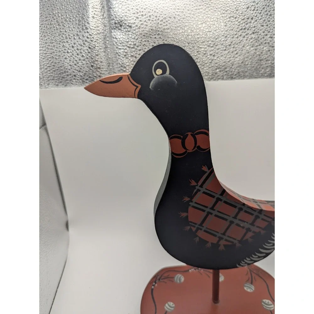 Vtg‎ Hand Painted Wooden Duck Figurine Country Farmhouse Decor Accent 11.5x7
